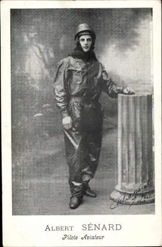 Ak Pilot Albert Sénard, Portrait