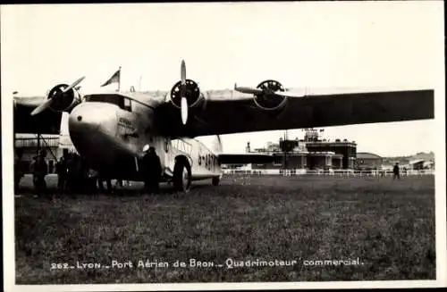 Ak Lyon Rhône, Port Aérien de Bron, Quadrimoteur commercial, G-ABTK, Athena