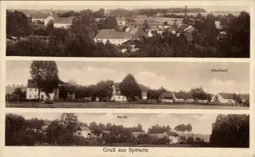 Ak Spittwitz Göda in der Oberlausitz, Gesamtansicht, Skala, Oberdorf
