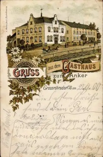 Litho Großröhrsdorf in Sachsen, Gasthaus zum Anker