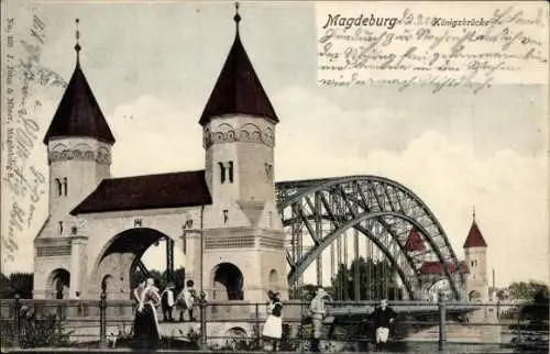 Ak Magdeburg an der Elbe, Königsbrücke