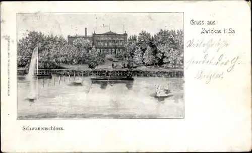 Ak Zwickau in Sachsen, Schwanenschloss