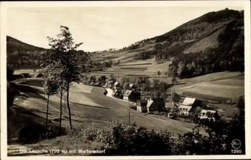 Ak Waltersdorf Großschönau Oberlausitz, Die Lausche, Panorama vom Ort