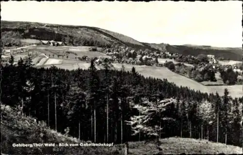 Ak Gehlberg Suhl in Thüringen, Blick vom Gabelbachskopf