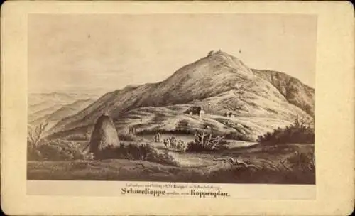 Foto Malá Úpa Kleinaupa Riesengebirge Region Königgrätz, Schneekoppe vom Koppenplan