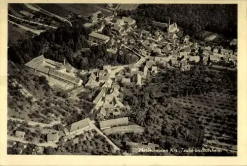 Ak Messelhausen Lauda Königshofen in Tauberfranken, Fliegeraufnahme