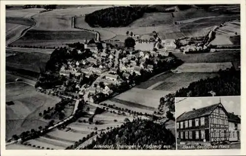 Ak Allendorf Thüringen, Gasthaus Deutsches Haus, Fliegeraufnahme
