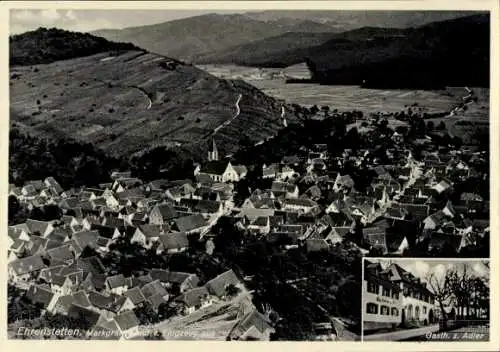Ak Ehrenstetten Ehrenkirchen im Breisgau, Fliegeraufnahme, Gasth. zum Adler