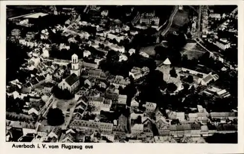Ak Auerbach im Vogtland, Fliegeraufnahme