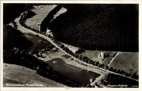 Ak Hasselfelde Oberharz am Brocken, Fliegeraufnahme