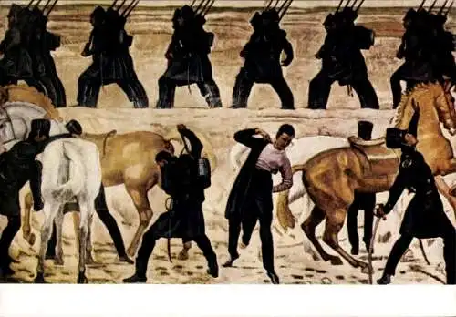 Studentika Künstler Ak Jena, Aufbruch der Jenenser Studenten 1813