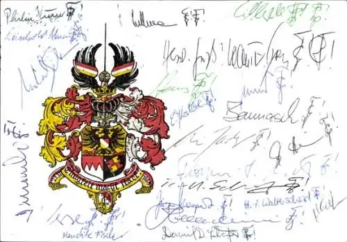Studentika Ak Würzburg, Landsmannschaft im CC Teutonia, Greisingstraße 17, Wappen