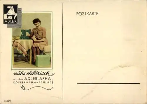 Ak Reklame, Adler Alpha Koffernähmaschine