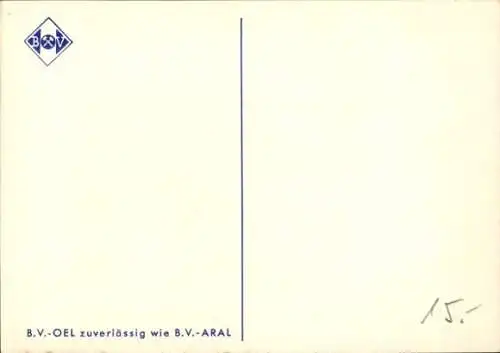 Ak Werbung, Tankstelle Aral, Auto