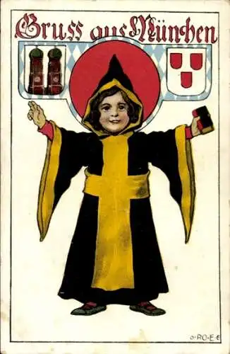 Künstler Ak Engelhard, P.O.E., München, Münchner Kindl