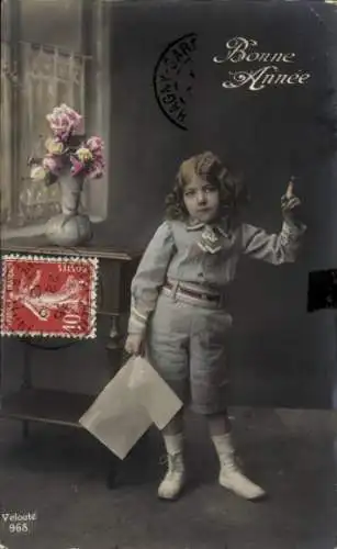 Ak Glückwunsch Neujahr, Mädchen, Portrait