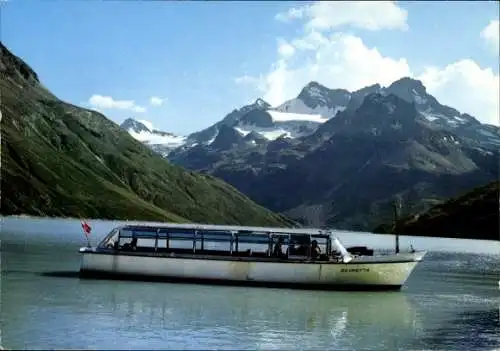 Ak Montafon Vorarlberg, Silvrettasee, Boot