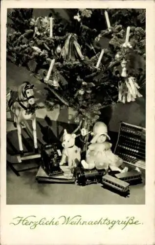 Ak Frohe Weihnachten, Tannenbaum, Geschenke