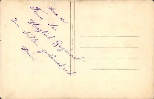 Ak Französische Armee, Soldat in Uniform, Gewehr, Blumen