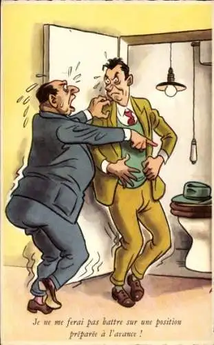 Künstler Ak Je ne me ferai pas battre sur une position préparée à l'avance, Humor