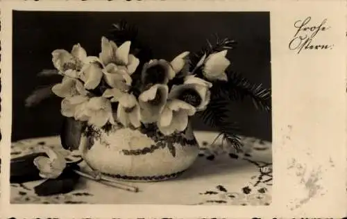 Ak Glückwunsch Ostern, Blumen