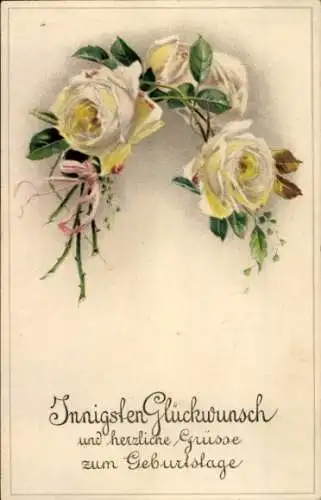 Ak Glückwunsch Geburtstag, Rosen