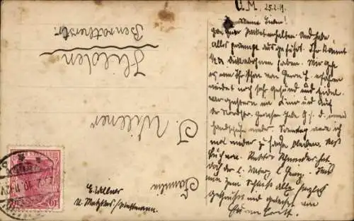 Ak Mignon, Portrait im Profil