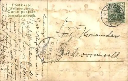 Präge Ak Glückwunsch zum Geburtstag, Blumenkorb, Veilchen