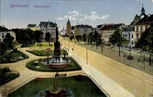 Ak Dortmund im Ruhrgebiet, Hiltropwall, Platz, Statue