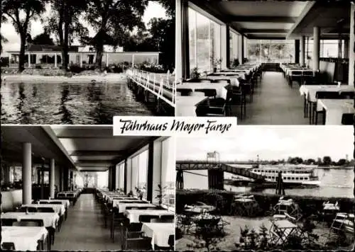 Ak Farge Blumenthal Hansestadt Bremen, Fährhaus Meyer Targe, Restaurant, Veranda, Badestrand, ...