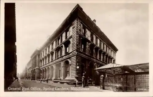 Ak Manchester England, General Post Office, Spring Gardens,  historische Architektur