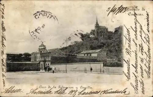 Ak Caracas, Venezuela, Arco de la Federacion y Capilla