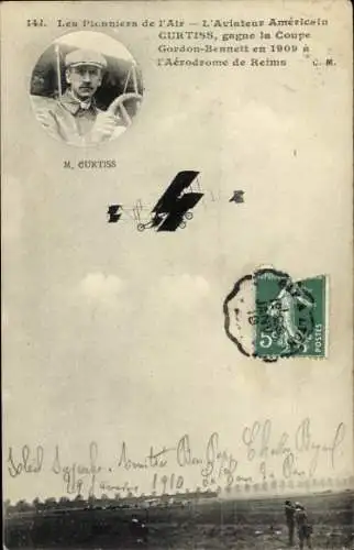 CPA Les Pionniers de l'Air, L'Aviateur Américain Curtiss