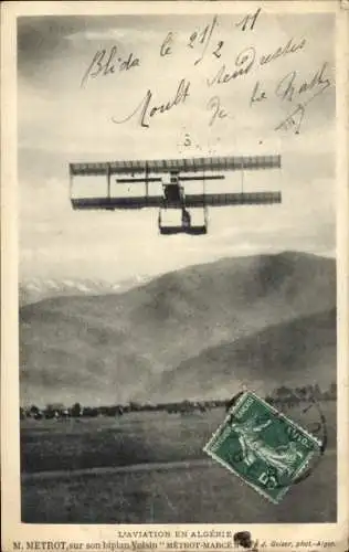 Ak Flugpioniere, Flugzeug, Doppeldecker Voisin