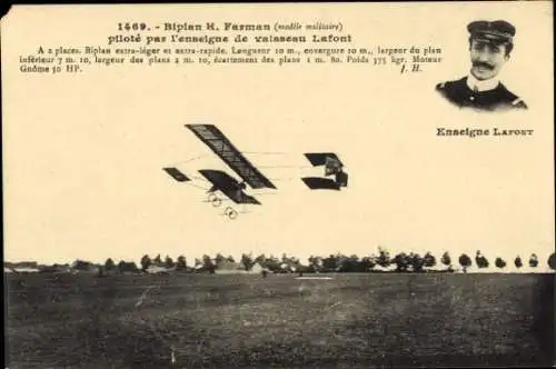 CPA Aviation, Biplan H. Farman, Enseigne Lafont