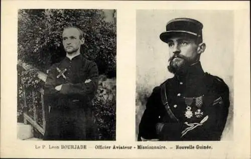 CPA Leon Bourjade, Officier Aviateur-Missionnaire, Nouvelle-Guinee