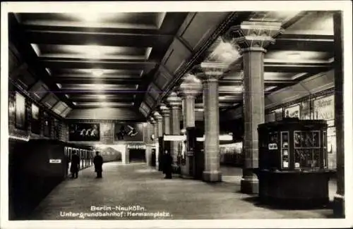 Ak Berlin Neukölln, Untergrundbahnhof, Hermannplatz, U Bahn