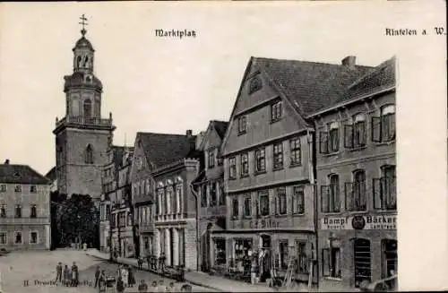 Relief Ak Rinteln an der Weser, Marktplatz