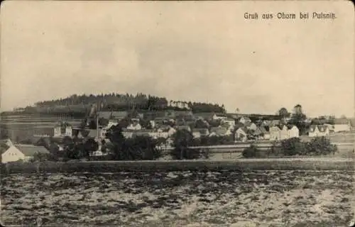 Ak Ohorn in Sachsen, Panoramaansicht, Gruß aus Ohorn bei Pulsnit