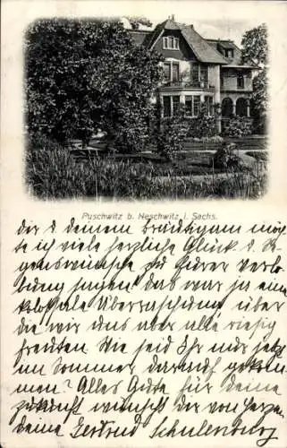 Ak Puschwitz in der Oberlausitz, Villa