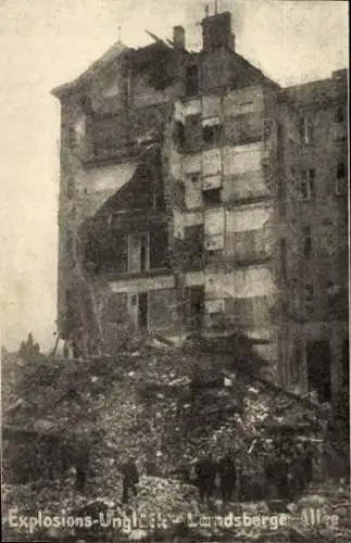 Foto Ak Explosions Unglück in der Landsberger Allee