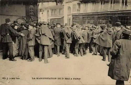 Ak Paris, 1. Mai in Paris, Demonstration