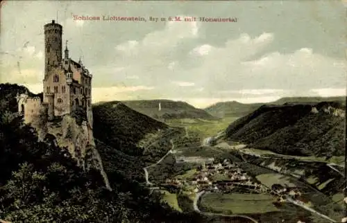 Ak Honau Lichtenstein in Württemberg, Schloss, Honauer Tal