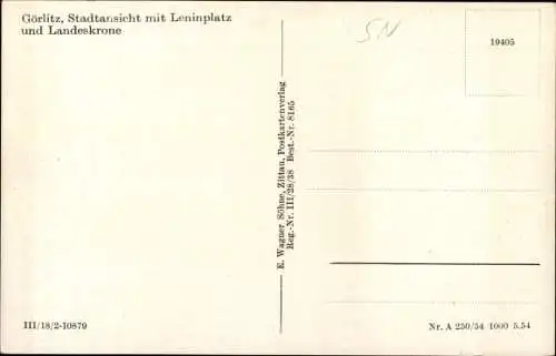 Ak Görlitz in der Lausitz, Stadt mit Leninplatz und Landeskrone