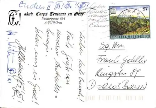 Studentika Ak Graz, Akad. Corps Teutonia, Neutorgasse 48/I, Wappen