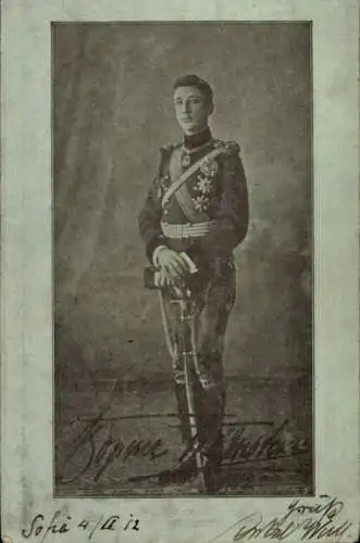 Ganzsachen Ak Adel Bulgarien, Prinz Boris, Portrait in Uniform, Orden