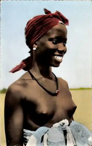 Ak Beaute Noire, Afrikanische Frau, Frauenakt, Busen