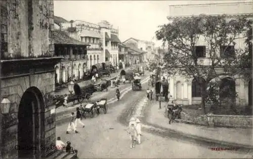 Ak Colombo Ceylon Sri Lanka, Straßenansicht