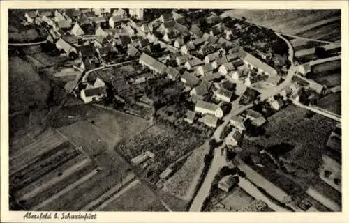 Ak Abersfeld bei Schonungen Unterfranken, Luftbild vom Ort
