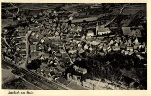 Ak Retzbach Zellingen am Main Unterfranken, Fliegeraufnahme